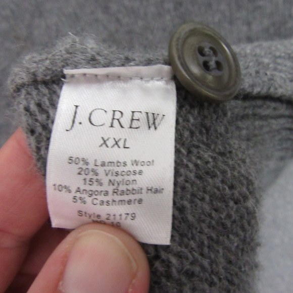 J Crew Mens Sweater Pullover Long Sleeve XXL Gray Lambswool Blend Mock Neck - Picture 6 of 8